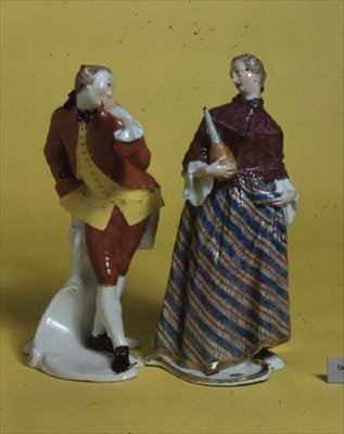 Donna Martina és Octavio Commedia dellArte figurái, Nymphenburg, 1760 körül (porcelán) alkotó: Franz Anton Bustelli