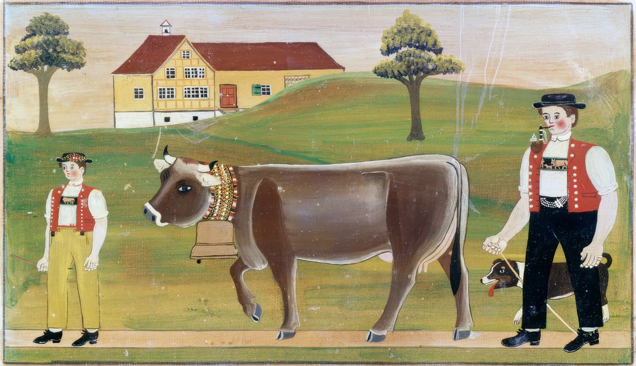 Paraszt, parasztfiú és tehén alkotó: Franz Anton Heim