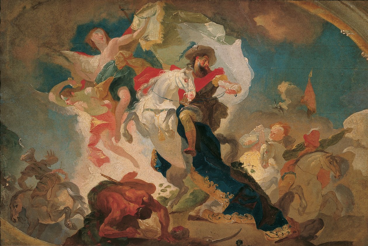 Compostelai Szent Jakab győzelme a szaracénok felett a clavigói csatában alkotó: Franz Anton Maulbertsch