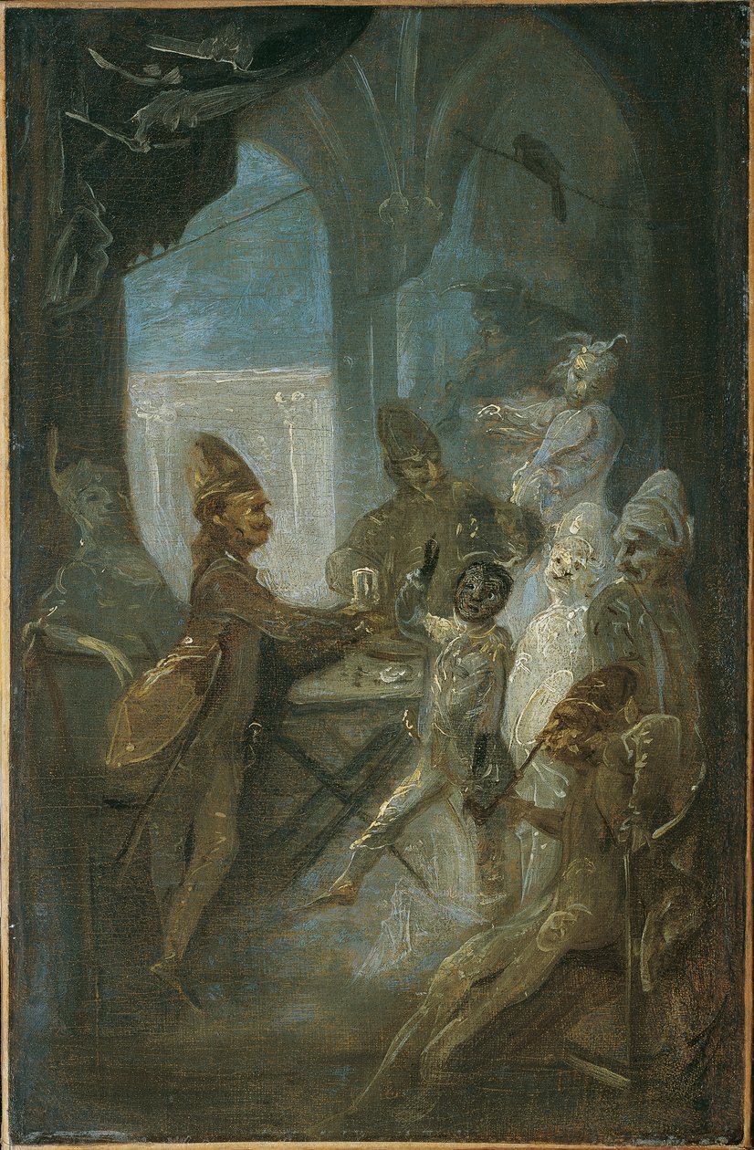 Színházi jelenet (gyerekek katonát játszanak?) alkotó: Franz Anton Maulbertsch