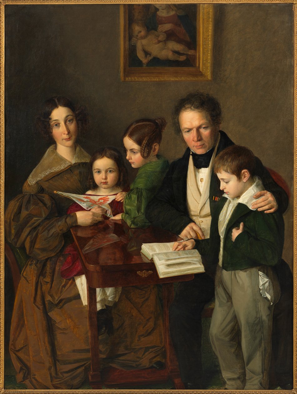 A zeneszerző Johann Baptist Gänsbacher 1778-1844 és családja, 1838 körül. alkotó: Franz Anton Stecher
