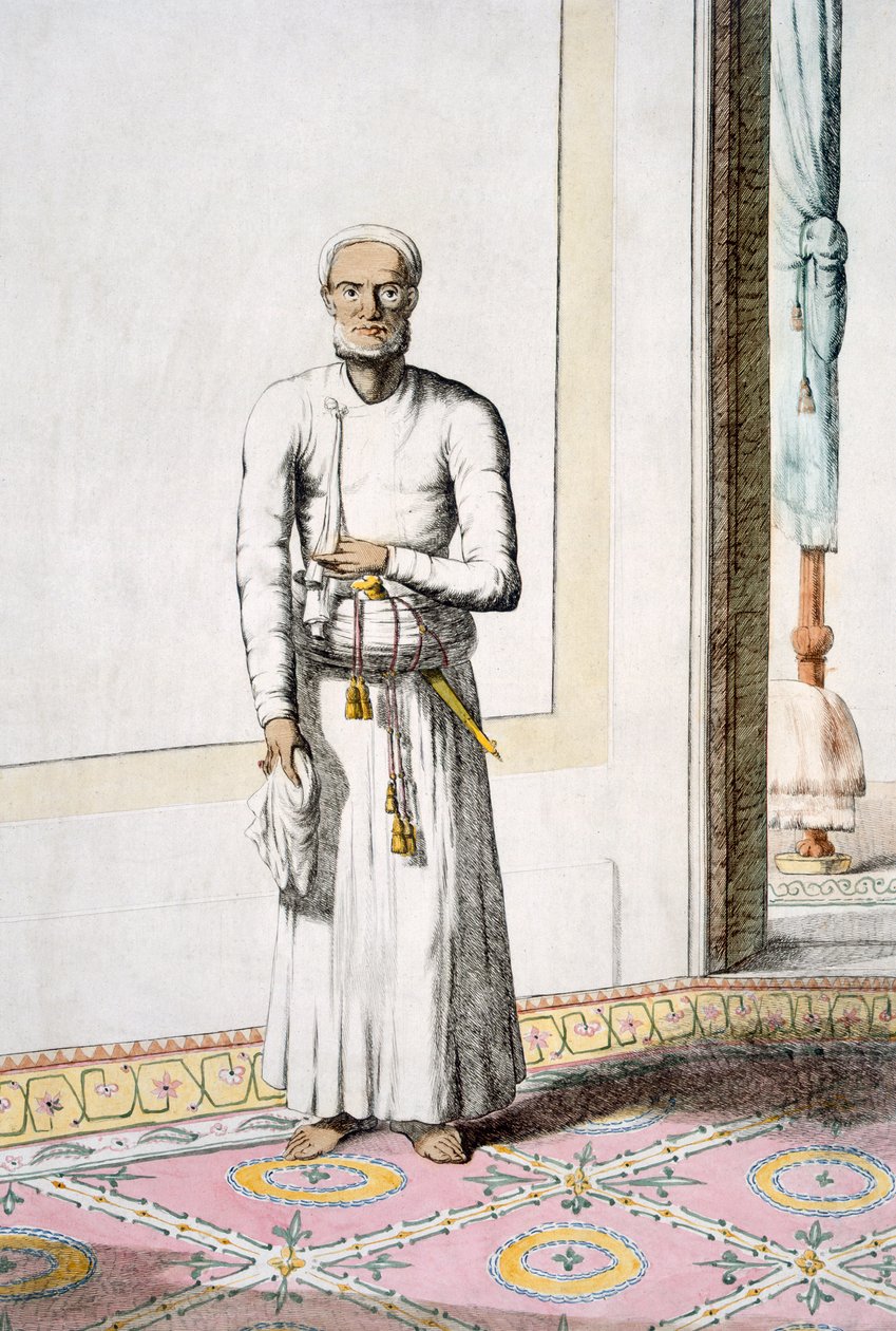 Főszolga, „A hinduk, avagy viselkedésük, jelmezeik és szertartásaik leírása”, 1808–1812 (színes rézkarc) alkotó: Franz Balthazar Solvyns