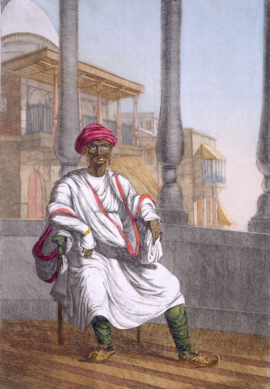 Földbirtokos, előkelő hindu, a „A hinduk, avagy modoruk, jelmezeik és szertartásaik leírása”, 1808-1812 körül (színes rézkarc) alkotó: Franz Balthazar Solvyns