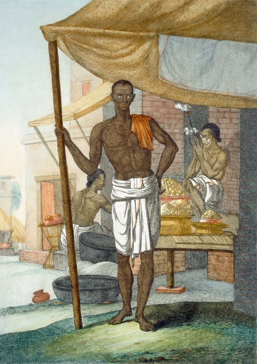 Boltosok: cukrász, „A hinduk, avagy modoruk, jelmezeik és szertartásaik leírása”, 1808–1812 (színes rézkarc) alkotó: Franz Balthazar Solvyns
