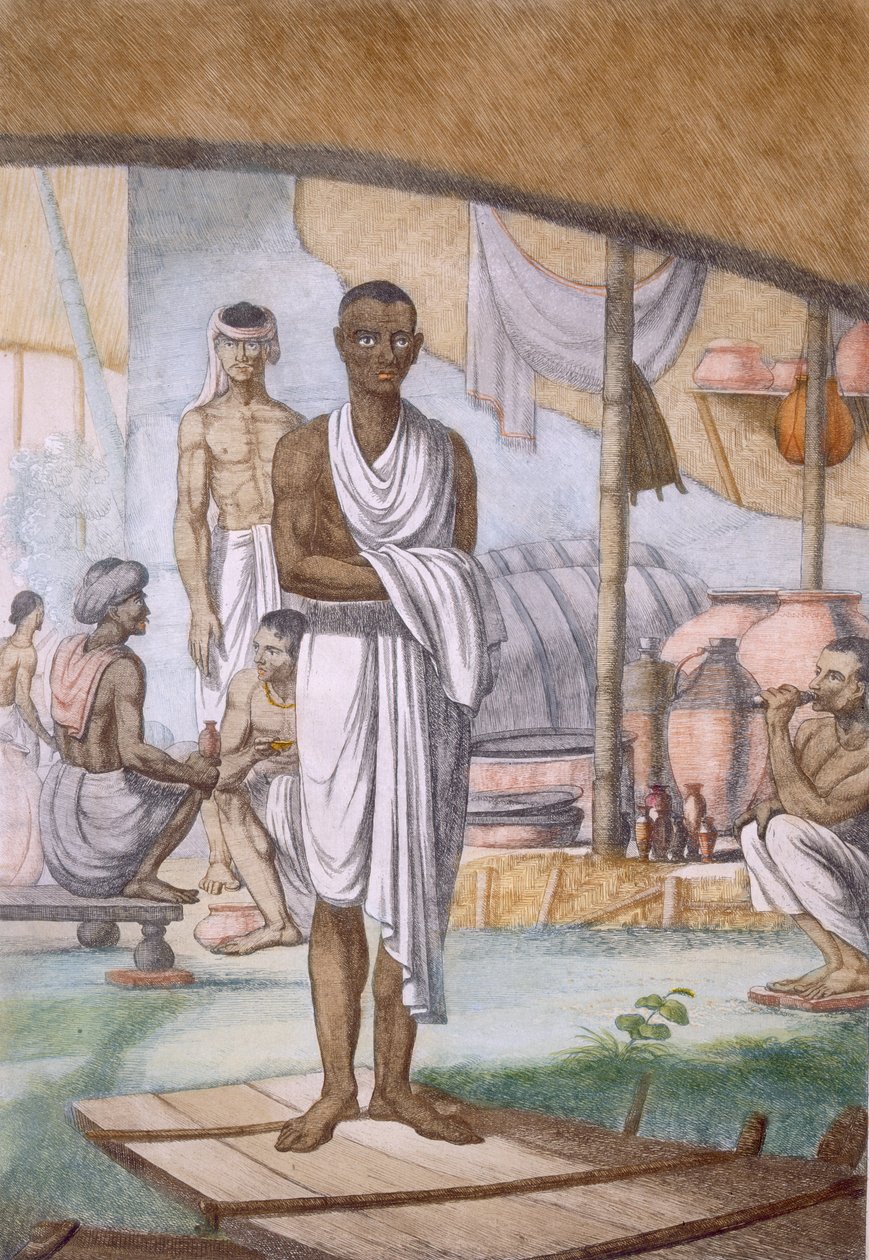 Borász és kereskedő, „A hinduk, avagy modoruk, jelmezeik és szertartásaik leírása”, 1808–1812 (színes rézkarc) alkotó: Franz Balthazar Solvyns