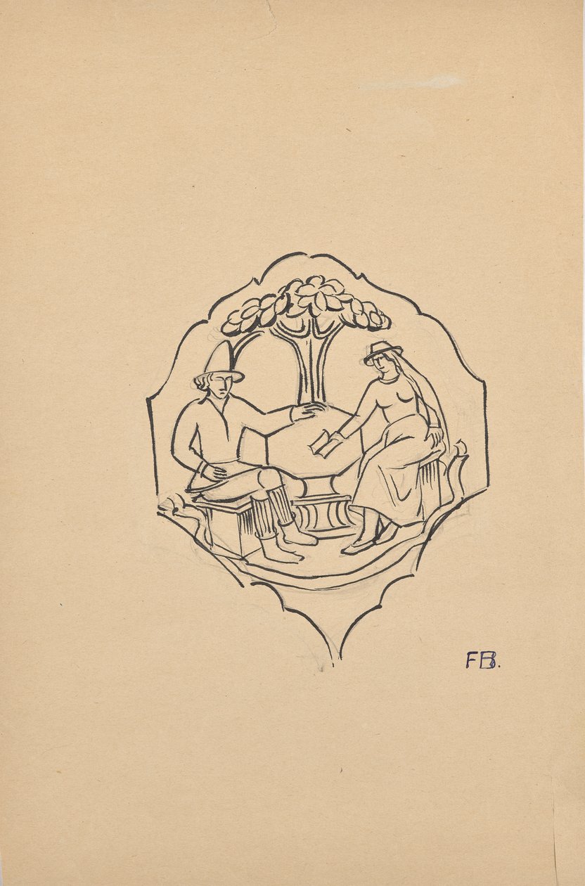 Parasztházaspár (bútor kitöltése?) alkotó: Franz Barwig d. Ä.