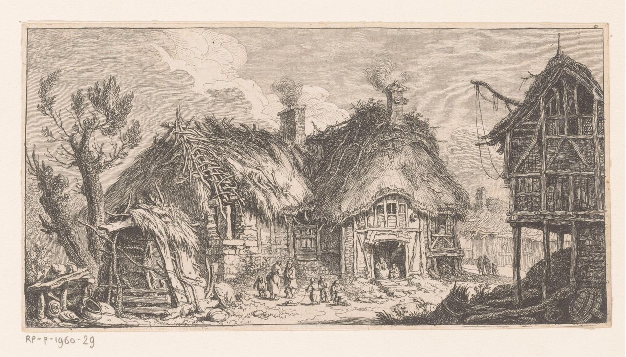 Nők és gyerekek egy farmon Suite de paysages (sorozat címe) alkotó: Franz Edmund Weirotter