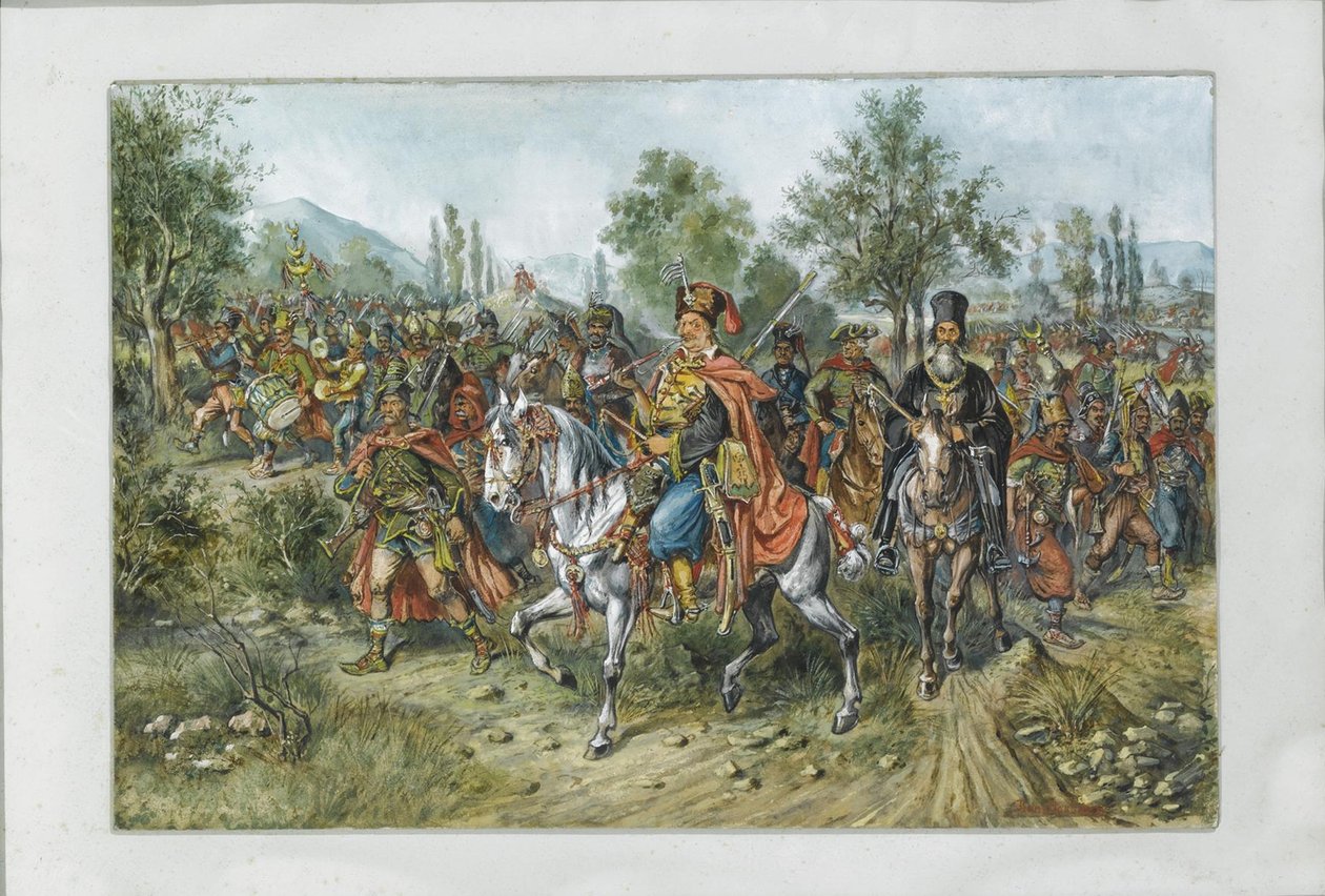 Franz Freiherr von der Trenck és ezrede, 1903 alkotó: Franz Gaul