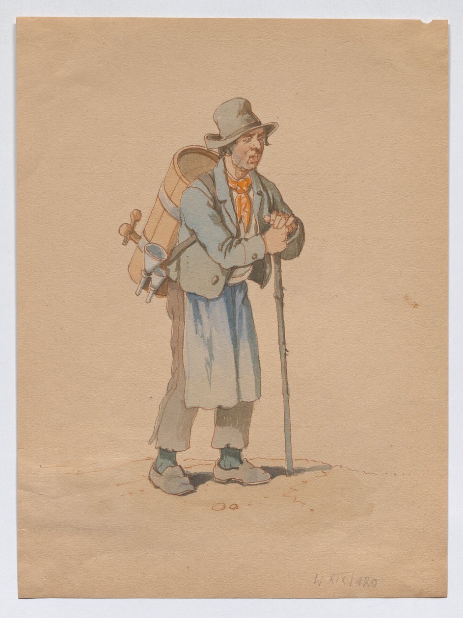 Egy utcai árusokat ábrázoló sorozatból: Ecetárus alkotó: Franz Gerasch
