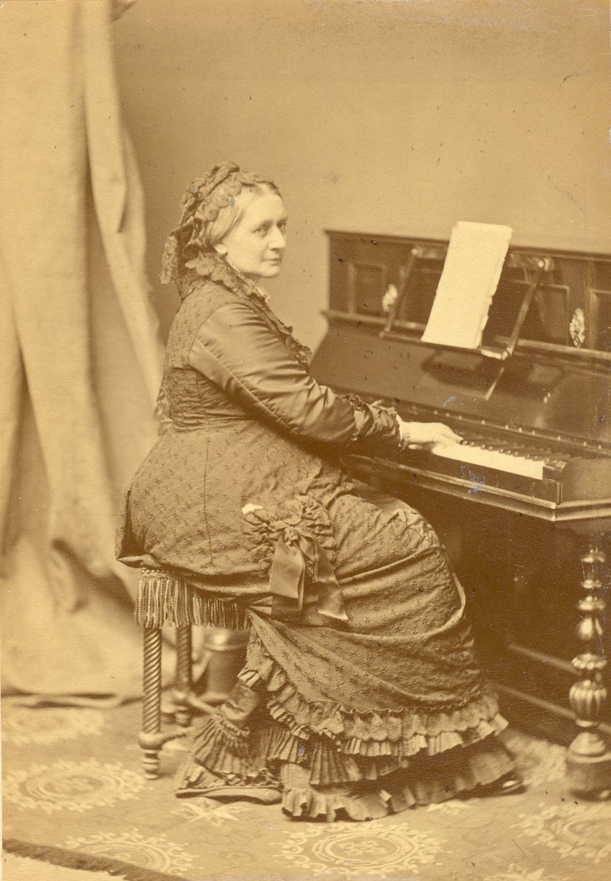 Clara Wieck-Schumann portréja 1819-1896 zongoránál, 1878 körül. alkotó: Franz Hanfstaengl