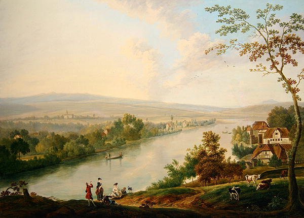 Folyói táj, 1765-75 körül (olaj, vászon) alkotó: Franz Hochecker