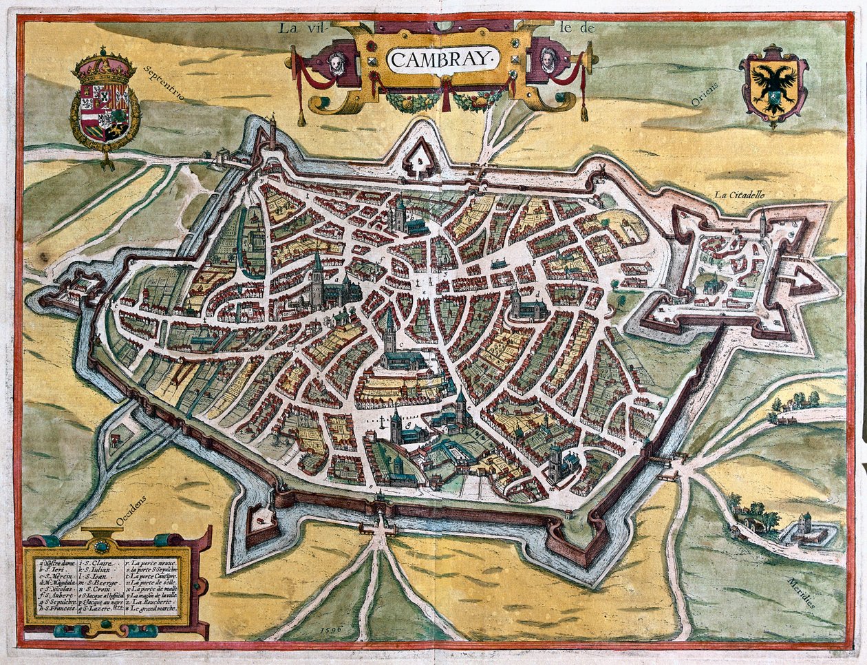 Cambrai, Franciaország (metszet alkotó: Franz Hogenberg