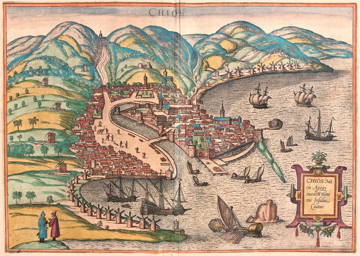 Chios vagy Chio, Görögország (metszet alkotó: Franz Hogenberg