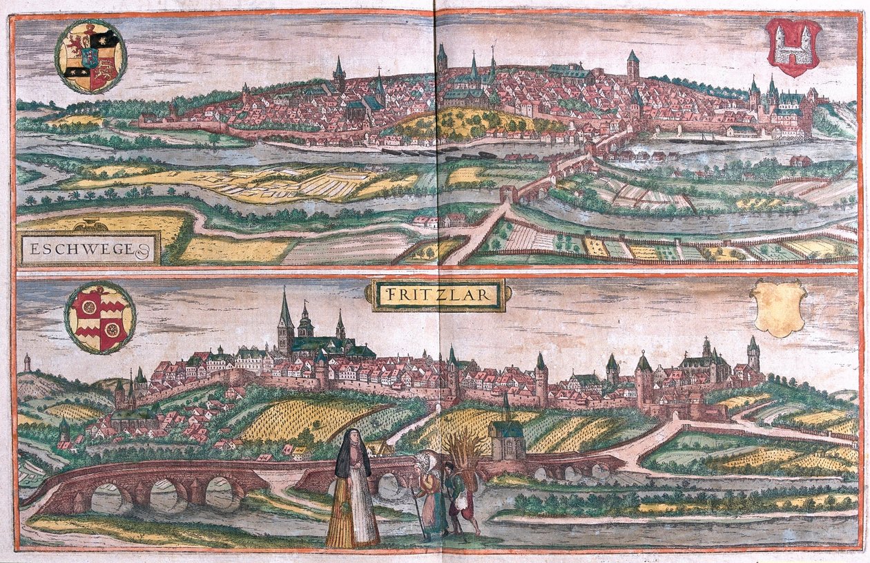 Eschwege és Fritzlar, Németország (metszet alkotó: Franz Hogenberg