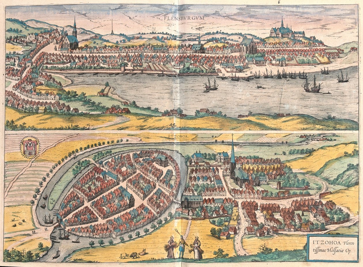 Flensburg és Itzehoe, Németország (metszet alkotó: Franz Hogenberg