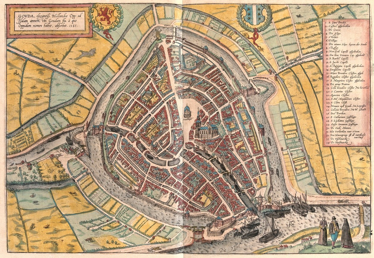 Gouda, Hollandia (metszet alkotó: Franz Hogenberg