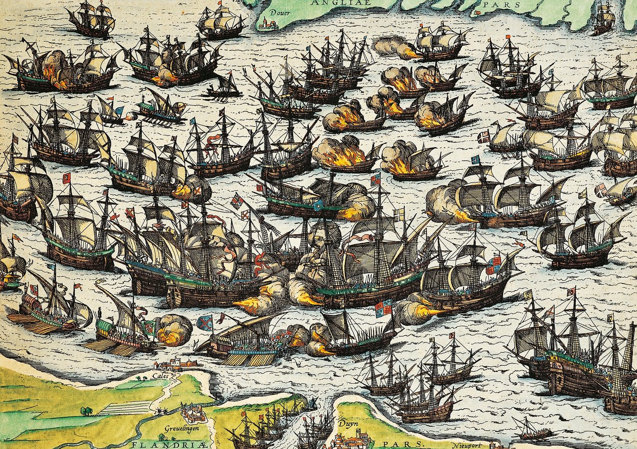 Legyőzhetetlen armada, Franz Hogenberg (1535-1590) metszet, Spanyolország alkotó: Franz Hogenberg