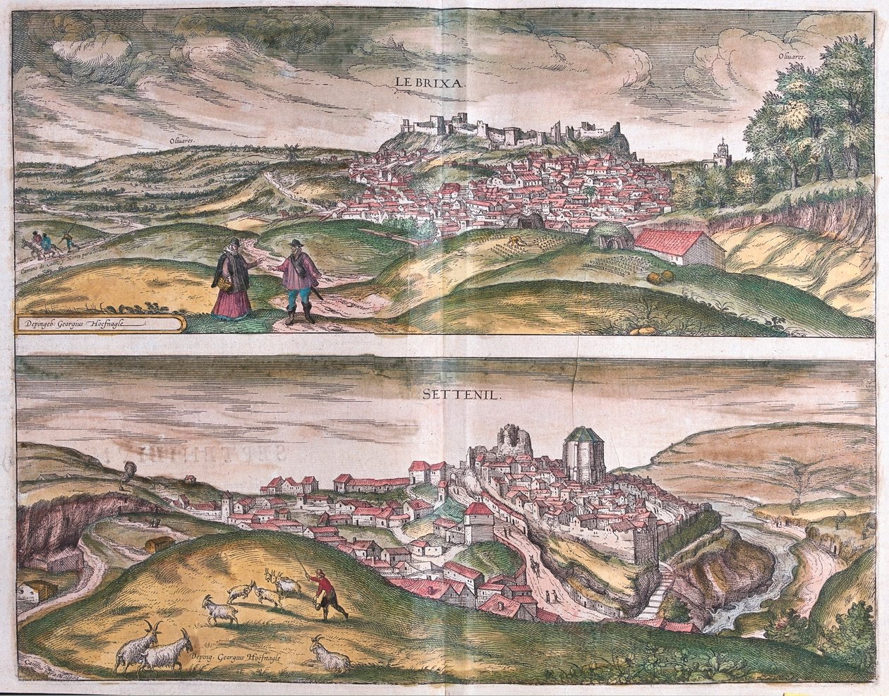 Lebrija és Setenil - Spanyolország (metszet alkotó: Franz Hogenberg