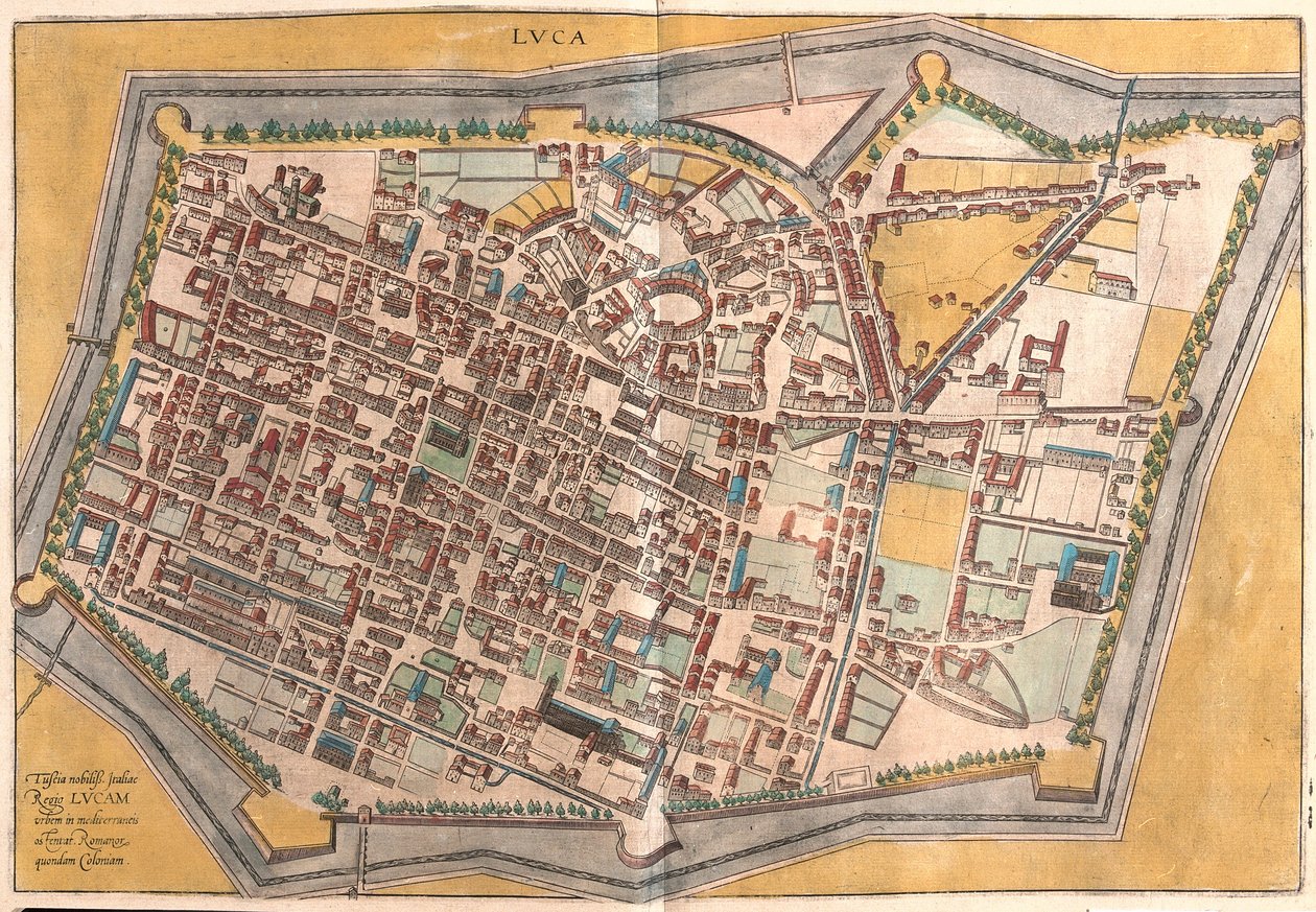 Lucca, Olaszország (metszet alkotó: Franz Hogenberg