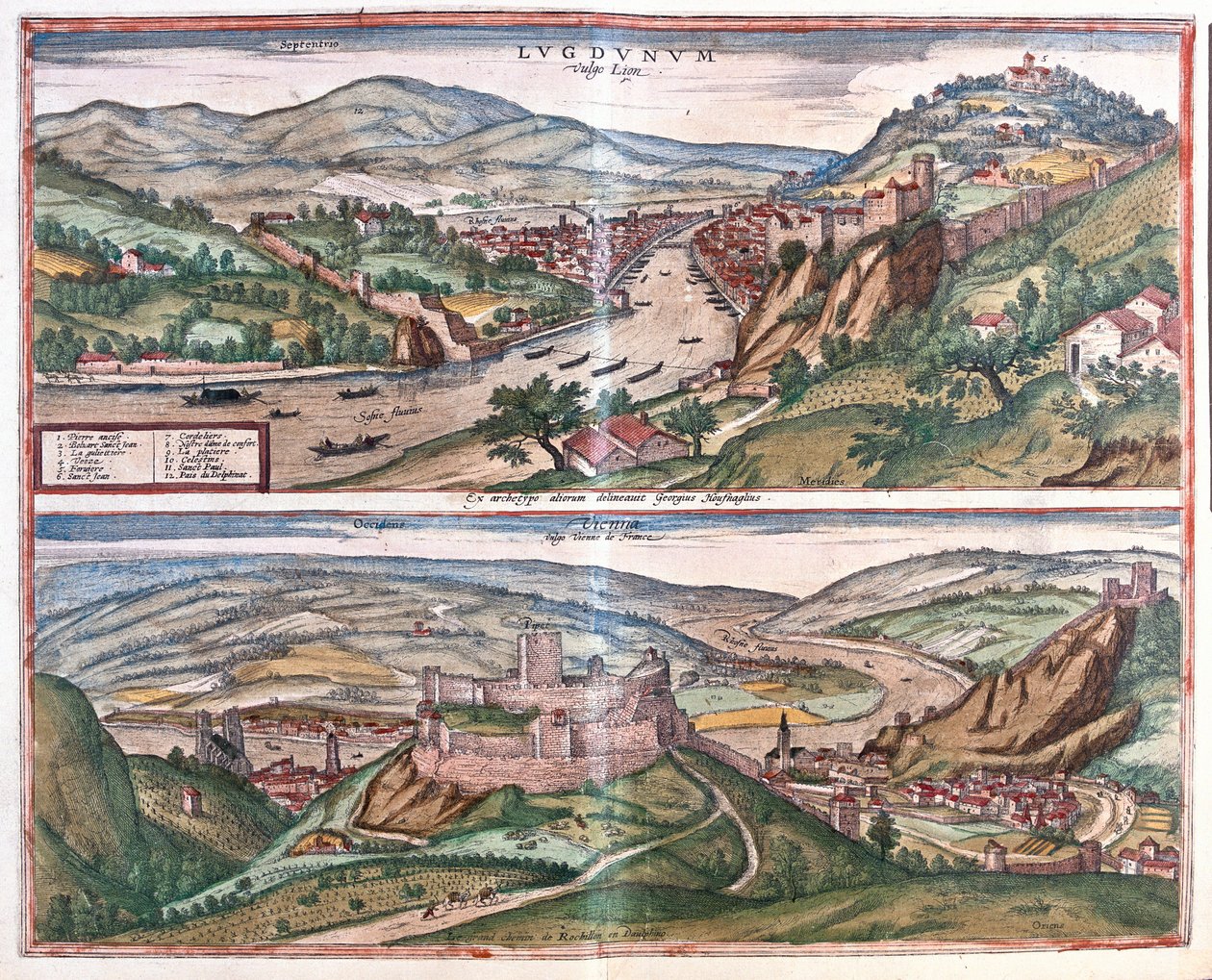 Lyon - Vienne, Franciaország (metszet alkotó: Franz Hogenberg