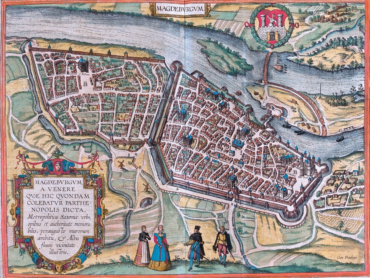 Magdeburgi terv (Magdeburgum), Németország (rézkarc alkotó: Franz Hogenberg