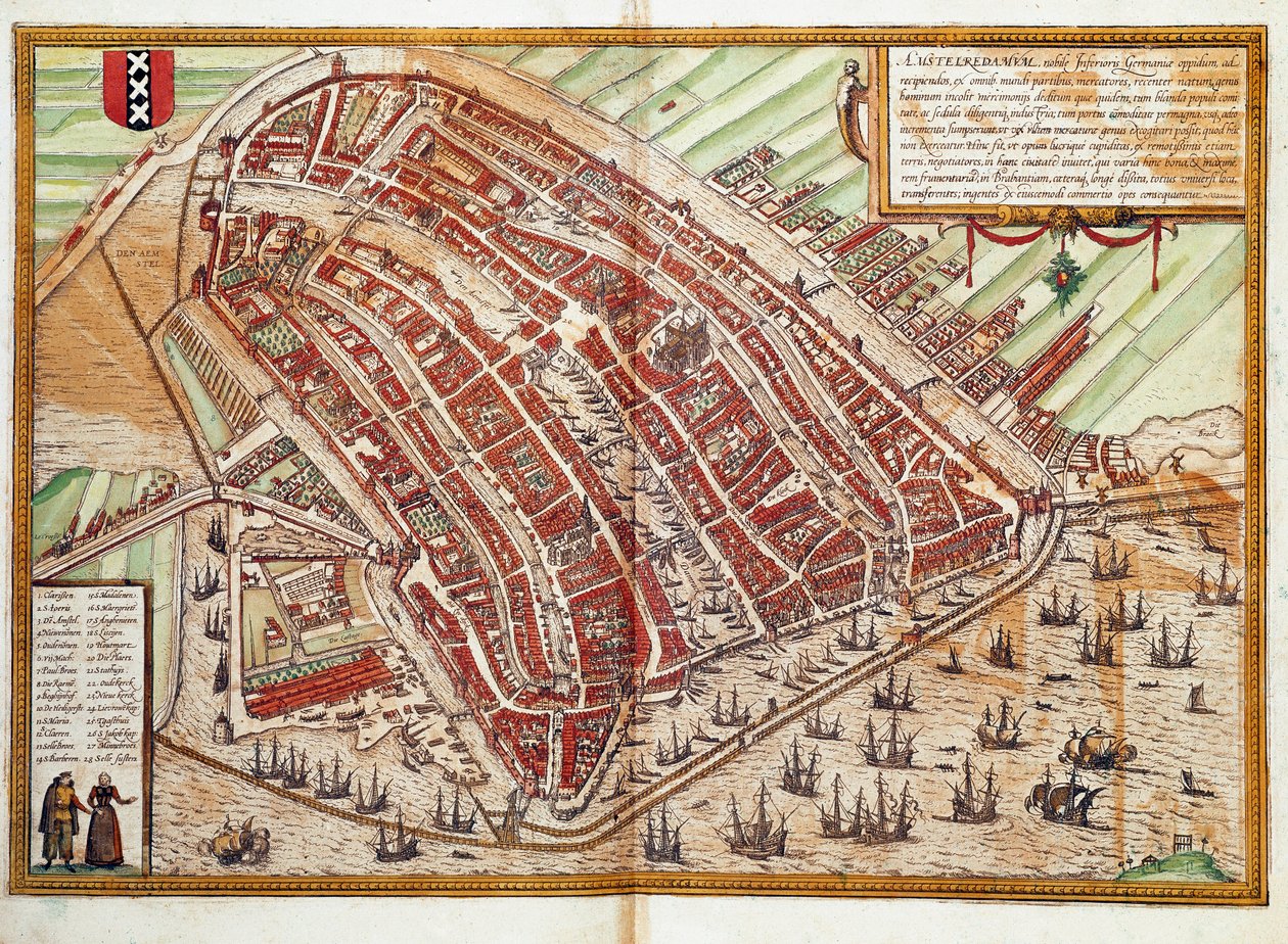 Amszterdam térképe (metszet alkotó: Franz Hogenberg