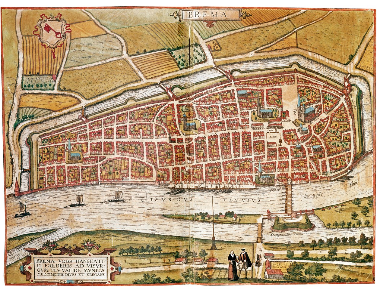 Bréma térképe (metszet alkotó: Franz Hogenberg