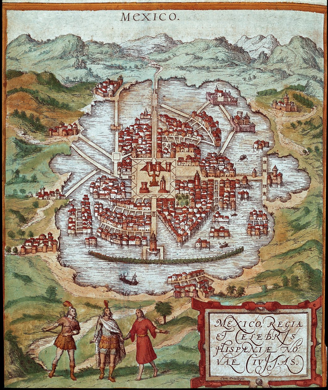 Mexikó térképe (metszet alkotó: Franz Hogenberg