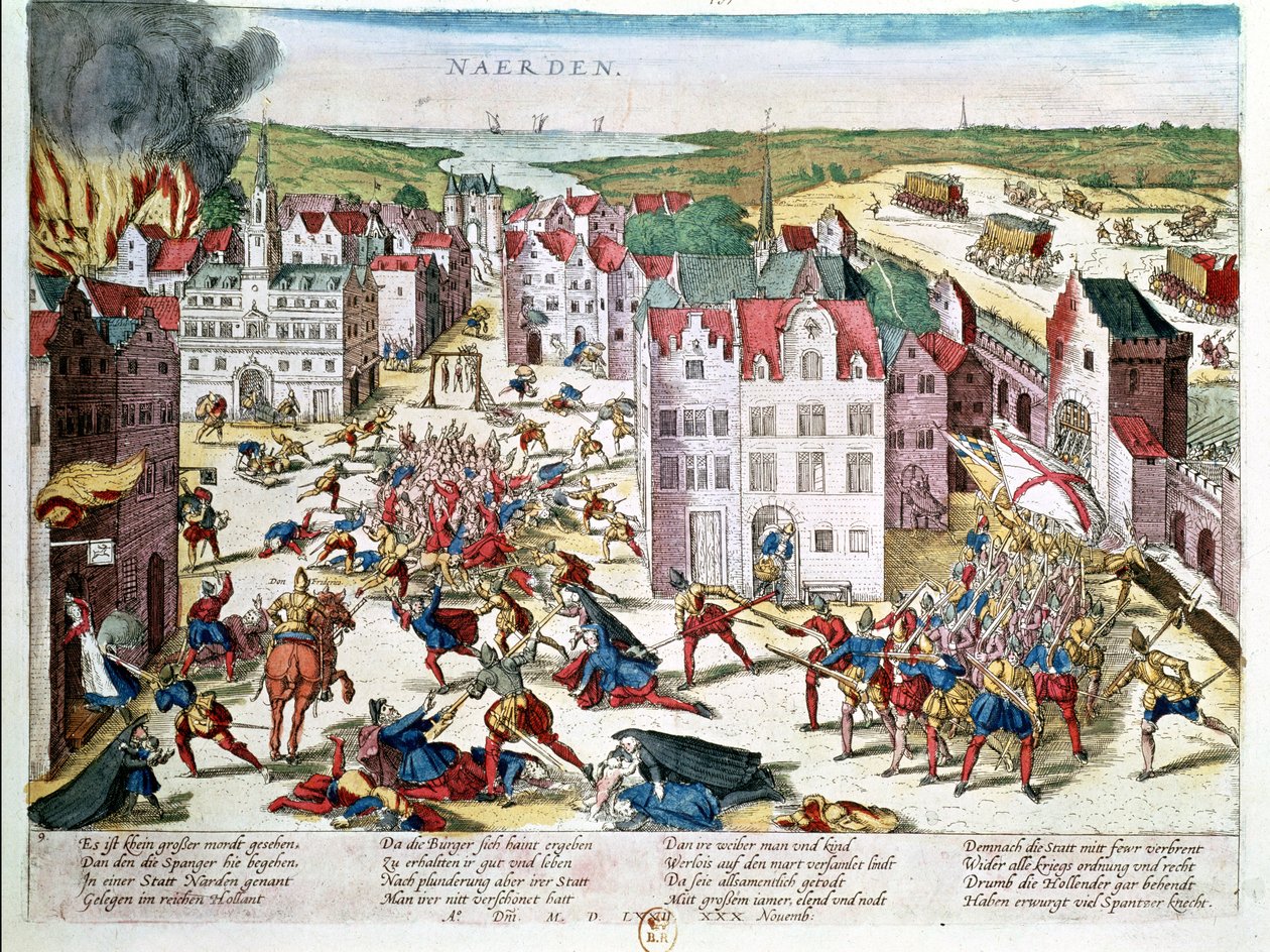 Mészárlás Flandriában Fernando Alvarez de Toledo (1508-82) Alba hercege kormánya alatt, 1572. november 30. alkotó: Franz Hogenberg