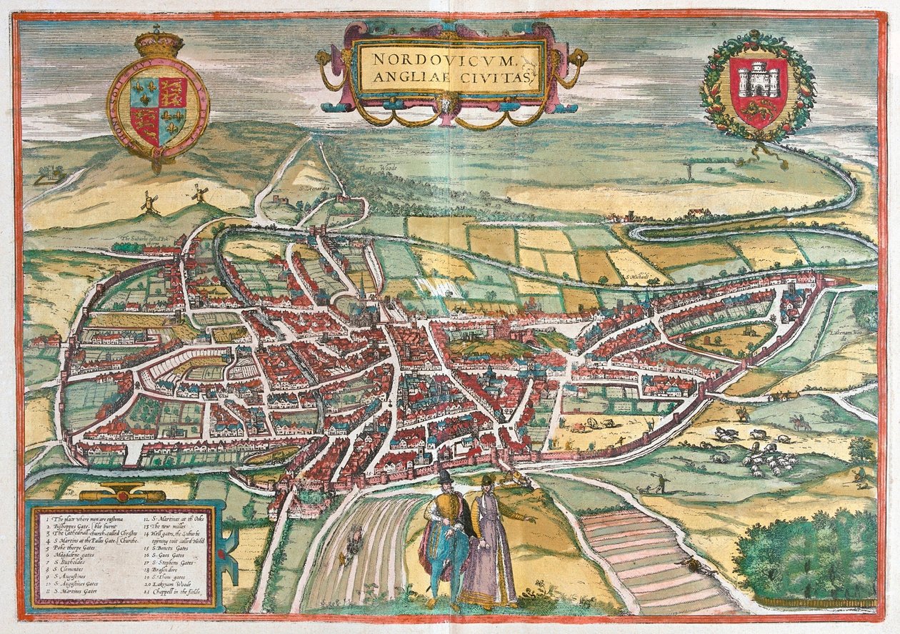 Norwich - Nagy-Britannia (metszet alkotó: Franz Hogenberg