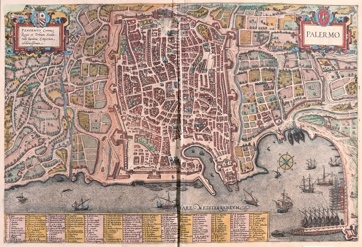 Palermo, Olaszország (metszet alkotó: Franz Hogenberg