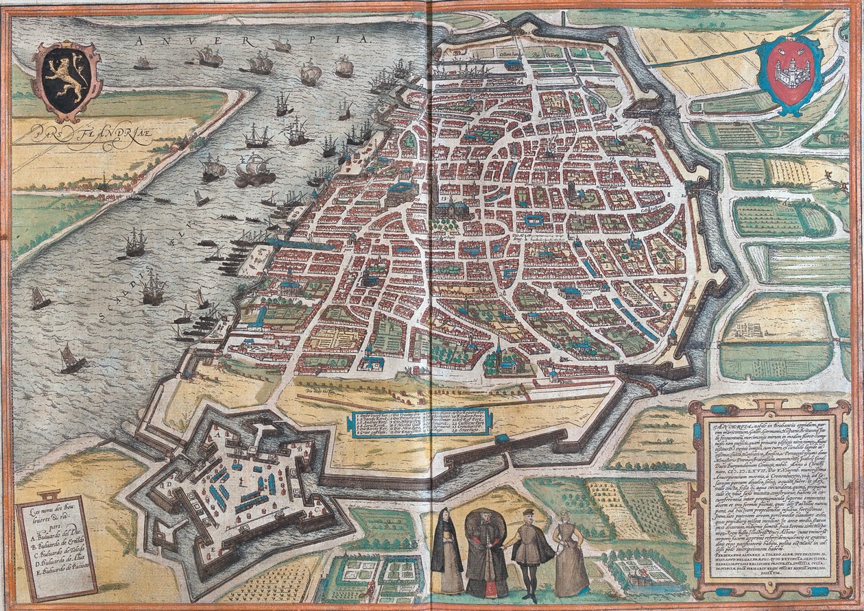 Antwerpen térképe alkotó: Franz Hogenberg