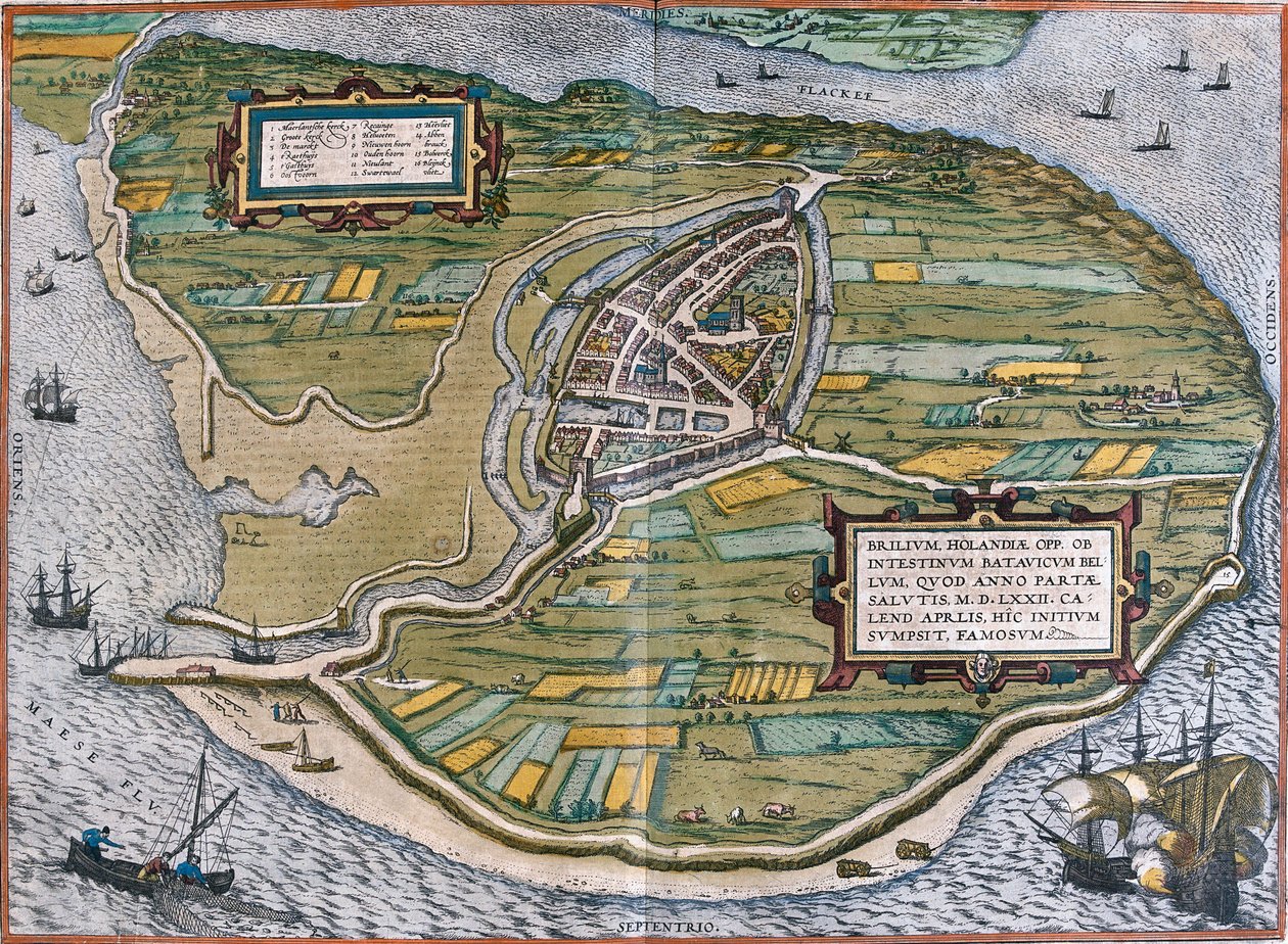 Plan de Brielle (Brilium), Hollandia (rézkarc alkotó: Franz Hogenberg