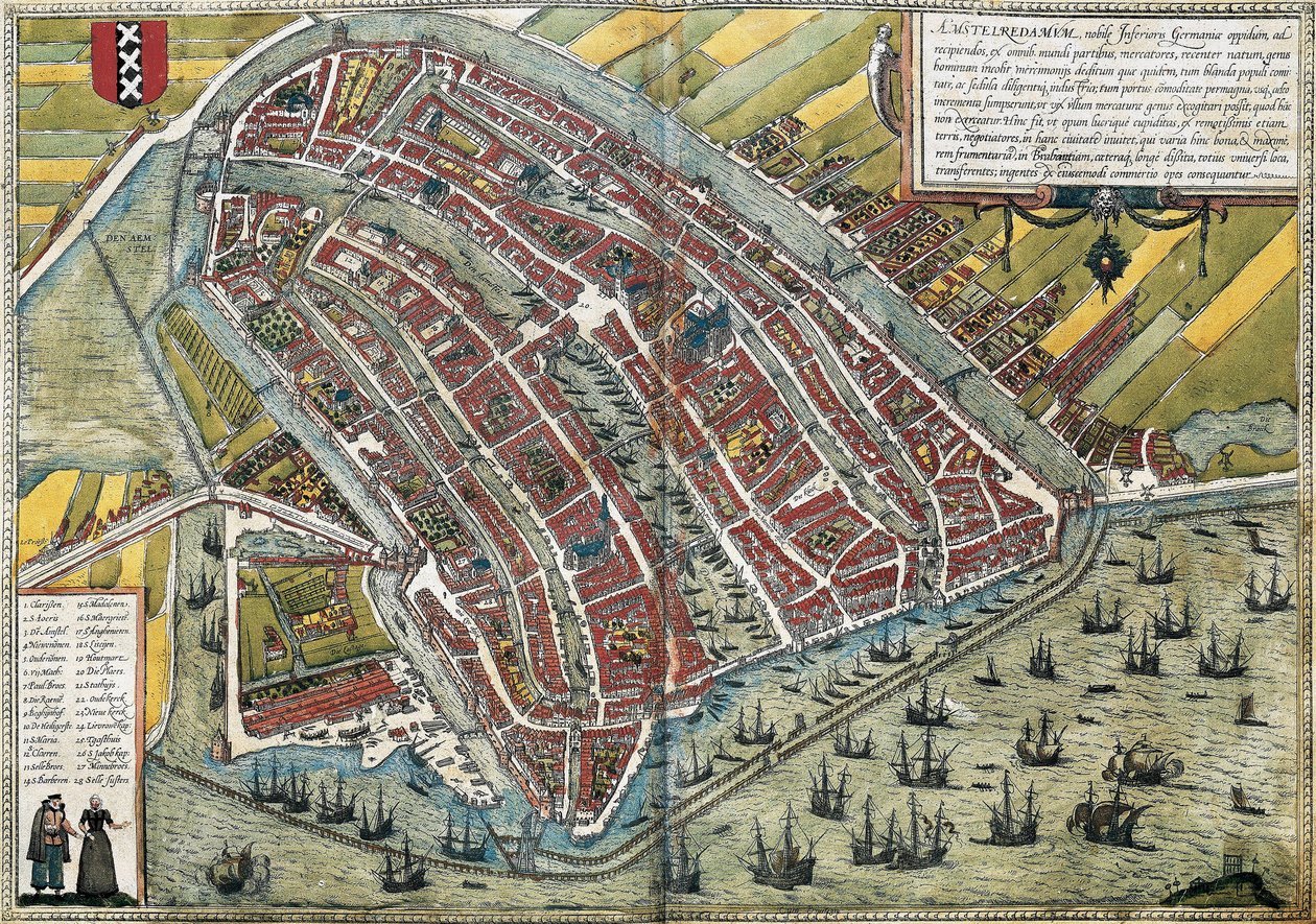 Amszterdam terve (Amstelredamum), Hollandia alkotó: Franz Hogenberg