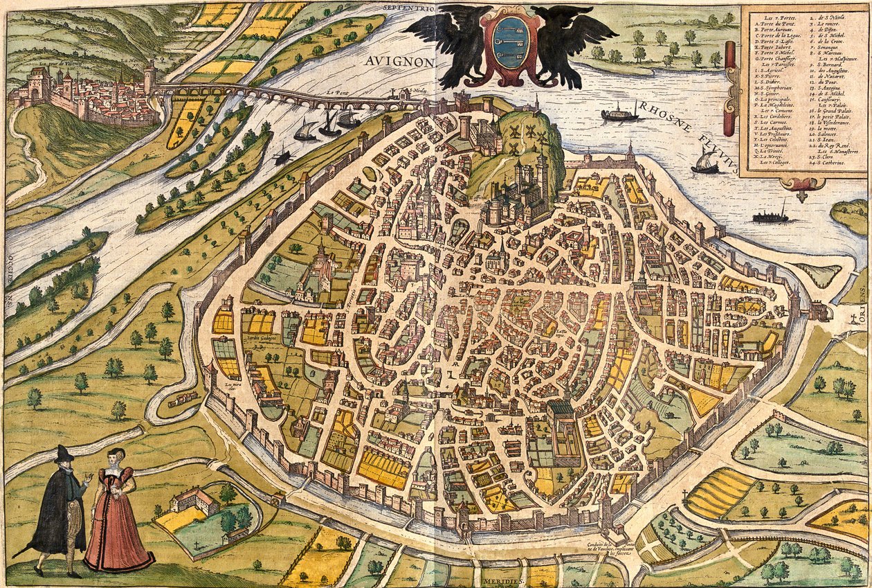 Avignoni terve, Franciaország (rézkarc alkotó: Franz Hogenberg