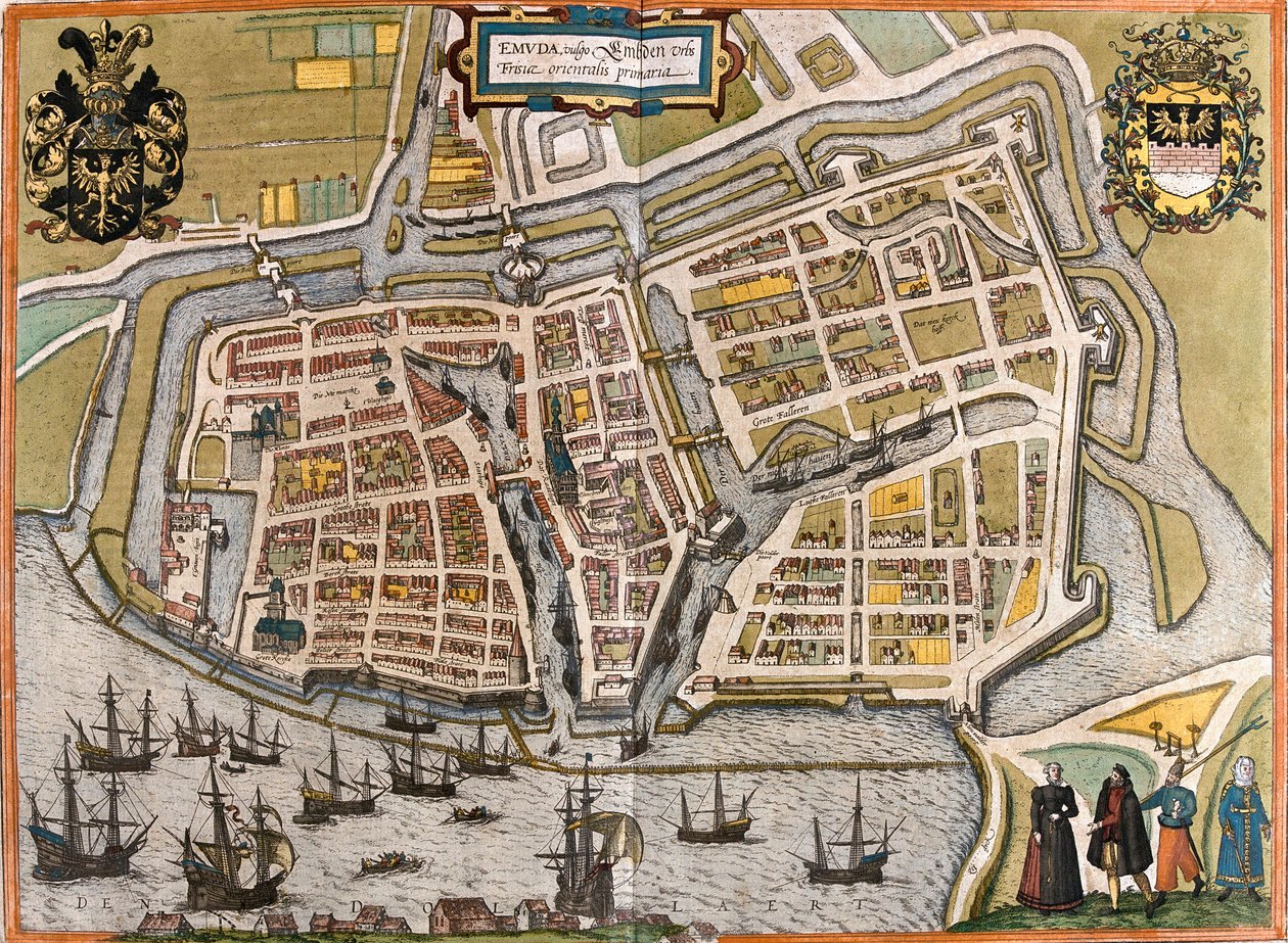Emden (Emuda) terve, Németország (rézkarc alkotó: Franz Hogenberg