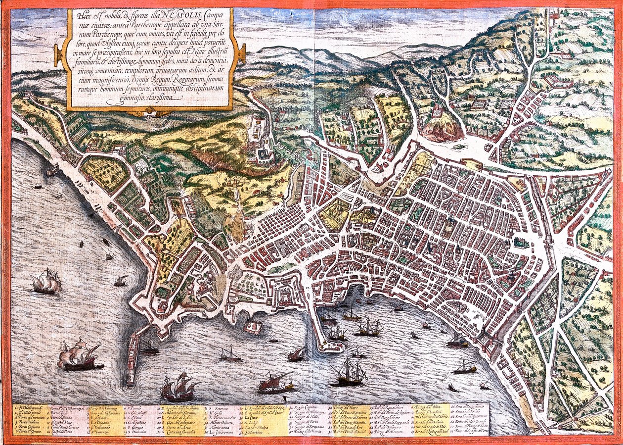 Nápoly terve (Neapolis), Olaszország (rézkarc alkotó: Franz Hogenberg