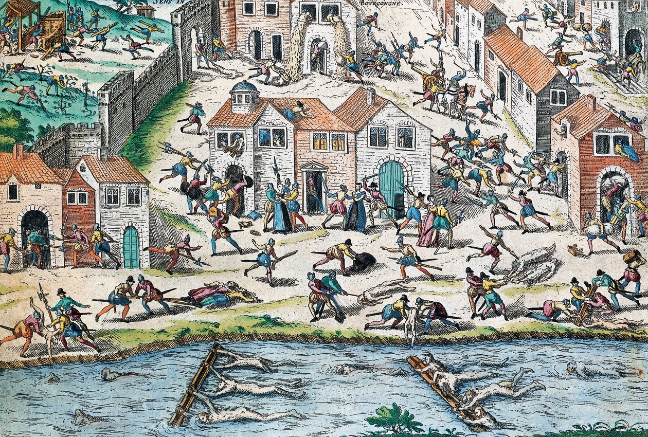 Jelenet a francia vallásháborúkból, Franz Hogenberg (1535-1590) metszete, Franciaország alkotó: Franz Hogenberg