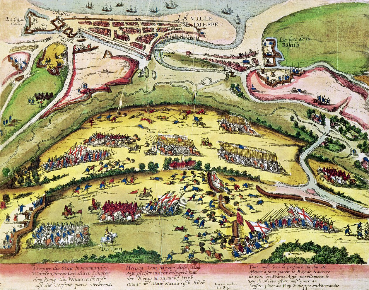 Dieppe ostroma 1589-ben, 1589-92 alkotó: Franz Hogenberg