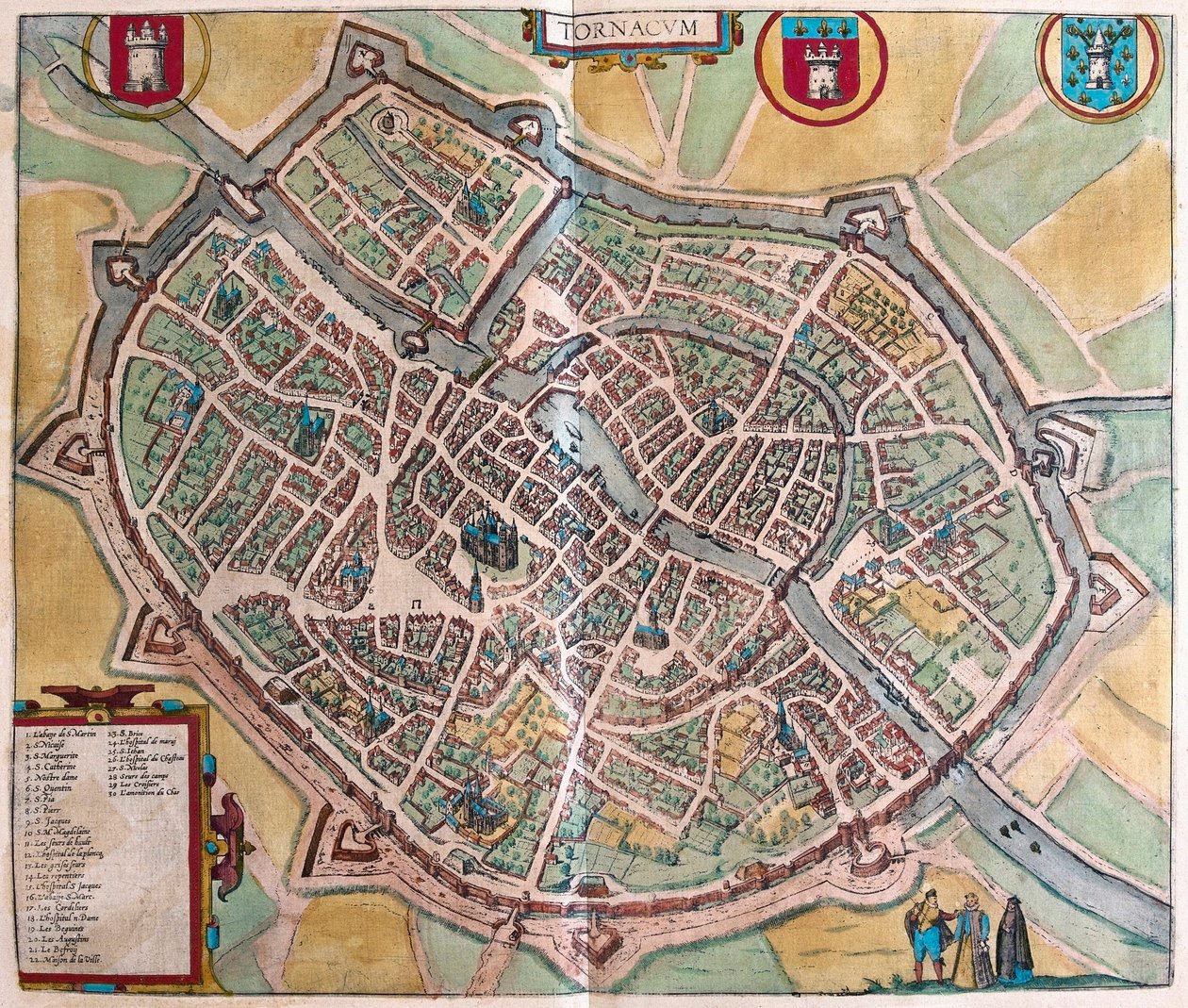 Tournai, Belgium (metszet alkotó: Franz Hogenberg