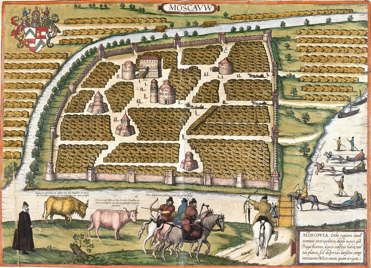 Kilátás Moszkvára (Moszkva), Oroszország (rézkarc alkotó: Franz Hogenberg
