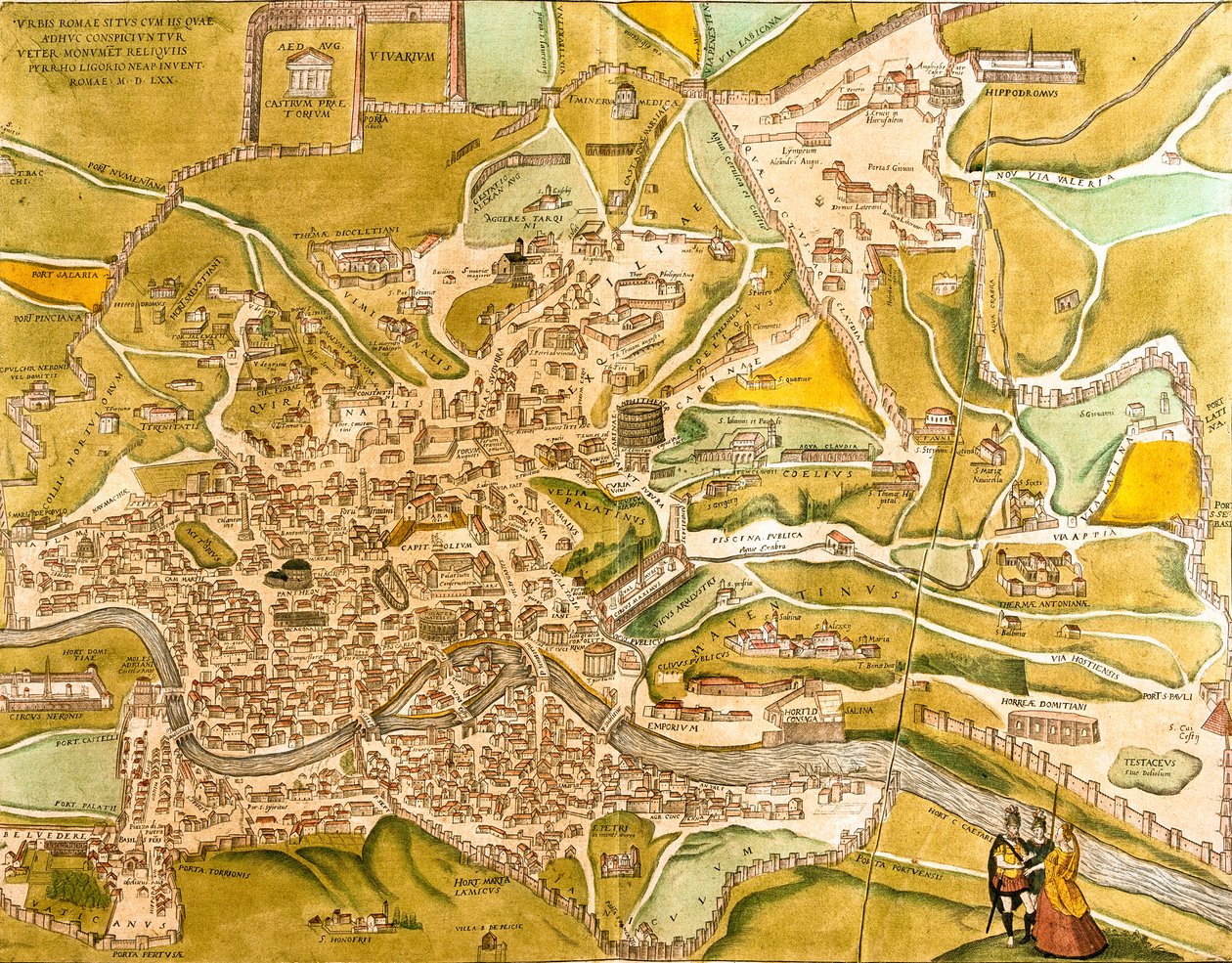 Kilátás Rómára (Romae), Olaszország (rézkarc alkotó: Franz Hogenberg