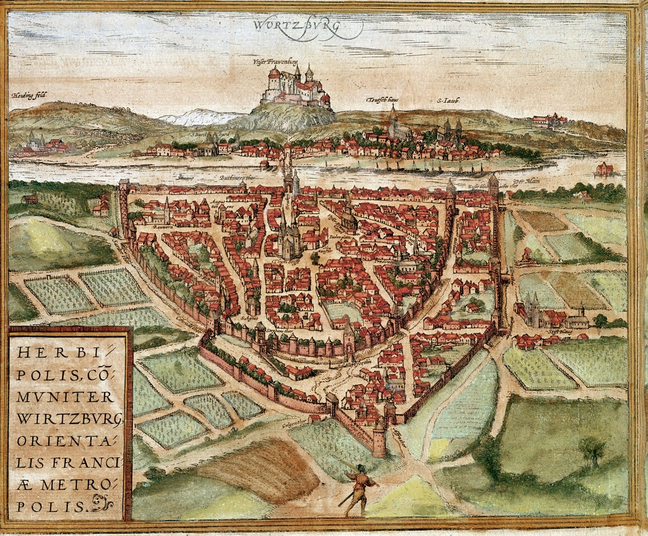 Wurzburg - Németország (metszet alkotó: Franz Hogenberg