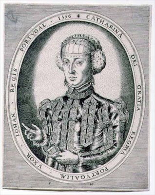 Katalin portugál királyné, III. János (1502-57) feleségének portréja 1556 (metszet) alkotó: Franz Huys