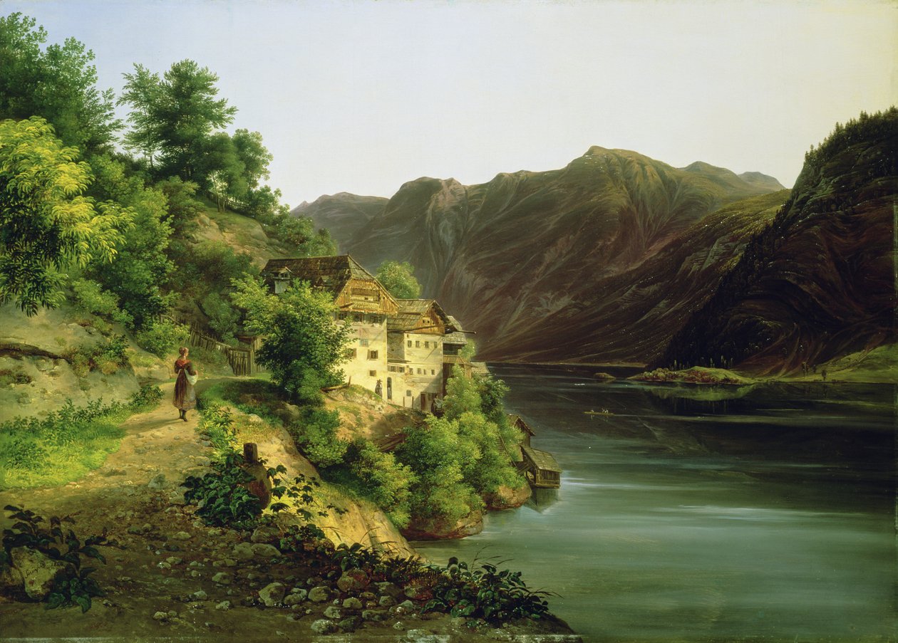 A Hallstatter-tó, 1824 alkotó: Franz II Steinfeld