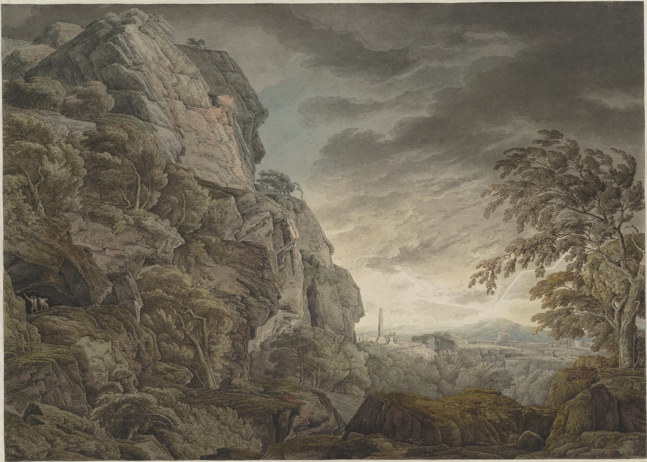 Hősi táj a zivatarban, c. 1790. alkotó: Franz Innocenz Josef Kobell