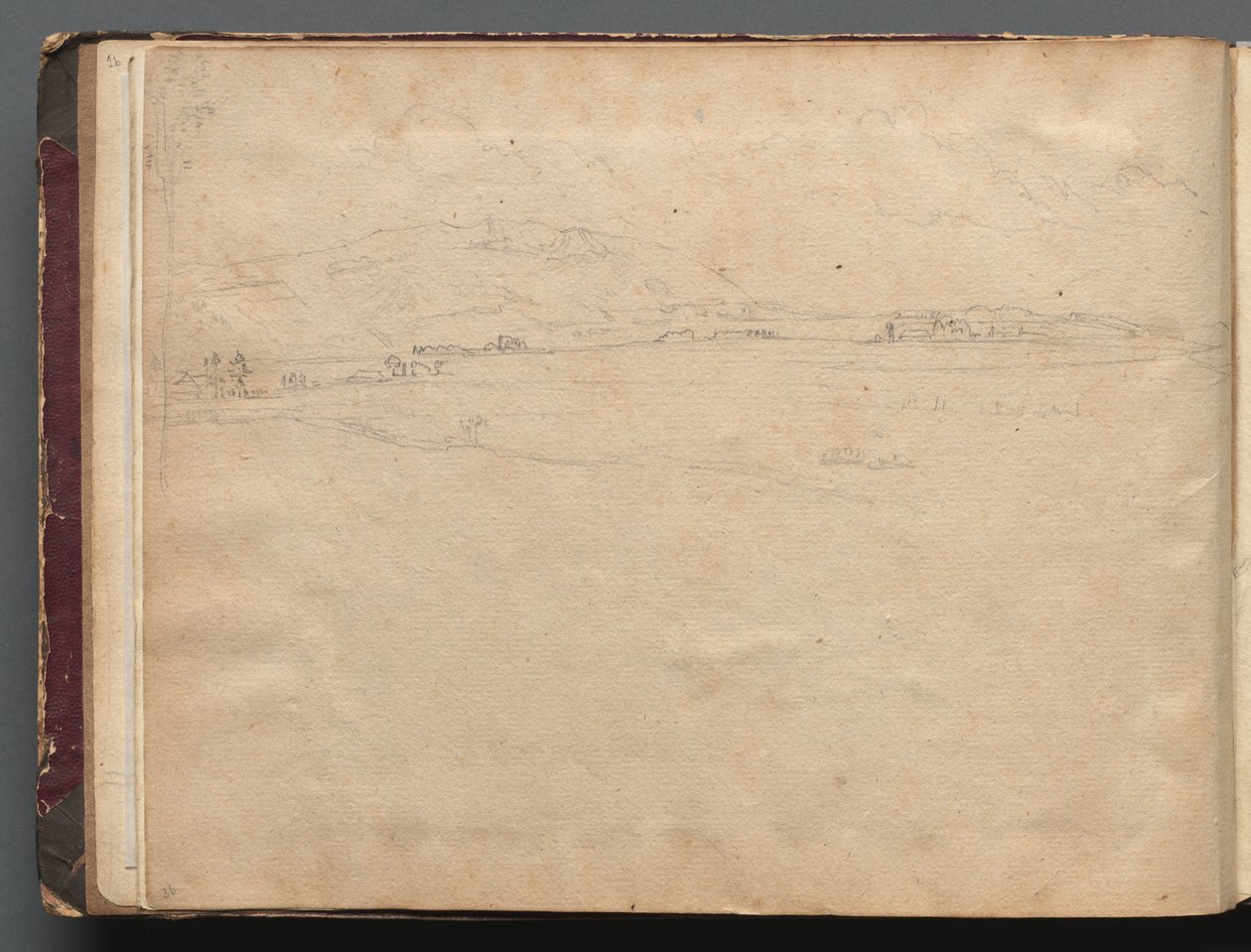 Album Róma és környéke kilátással, Tájtanulmányok, 03b. oldal: Római panoráma táj alkotó: Franz Johann Heinrich Nadorp
