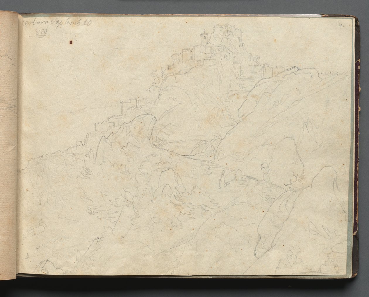 Album Róma és környéke kilátással, Tájtanulmányok, 04a oldal: Cervera. alkotó: Franz Johann Heinrich Nadorp