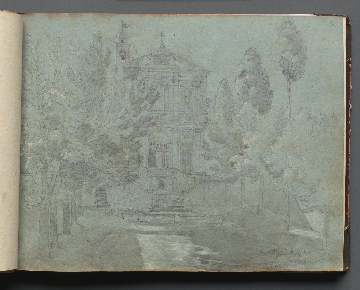 Album Róma és környéke kilátással, Tájtanulmányok, 05a. oldal: Szent Isidoro. alkotó: Franz Johann Heinrich Nadorp