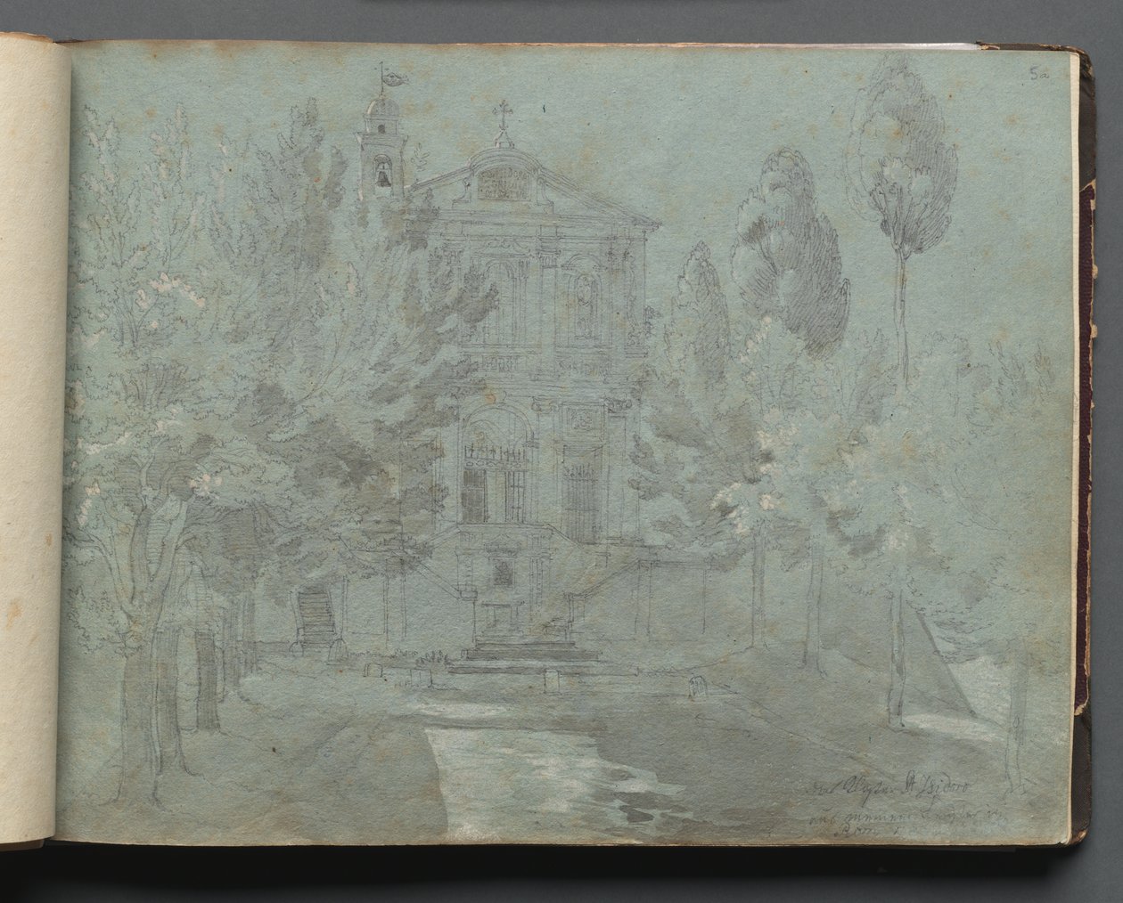 Album Róma és környéke kilátással, Tájtanulmányok, 05a oldal: "Szent Isidoro" alkotó: Franz Johann Heinrich Nadorp